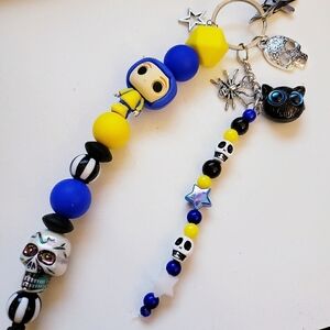 Handmade Silicone Focal Beaded Coraline Keychain
